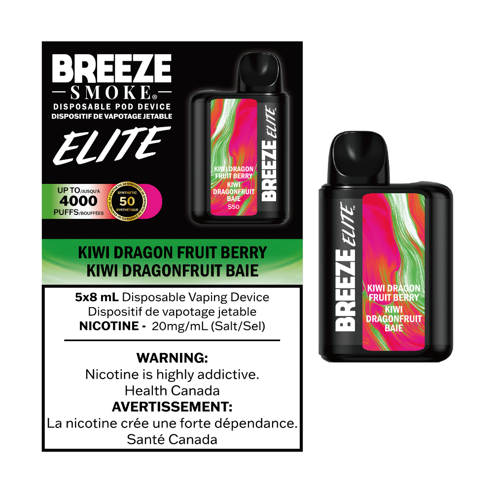 Big Breeze Vape Breeze Elite Disposable S50 4000 Puffs 8mL The Green Hex Vapes Big Breeze Vape Breeze Elite Disposable S50 4000 Puffs 8mL The Green Hex Vapes